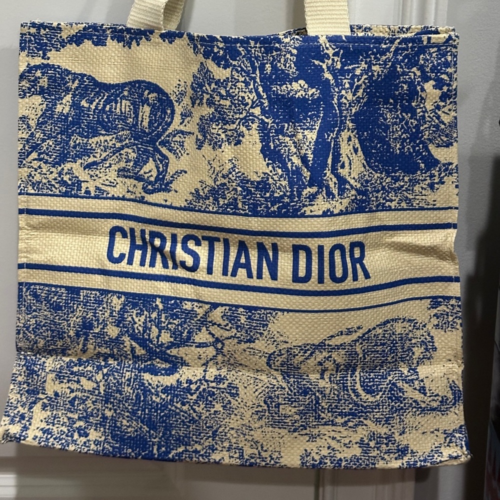 Dior Blue and Cream Graphic Tote